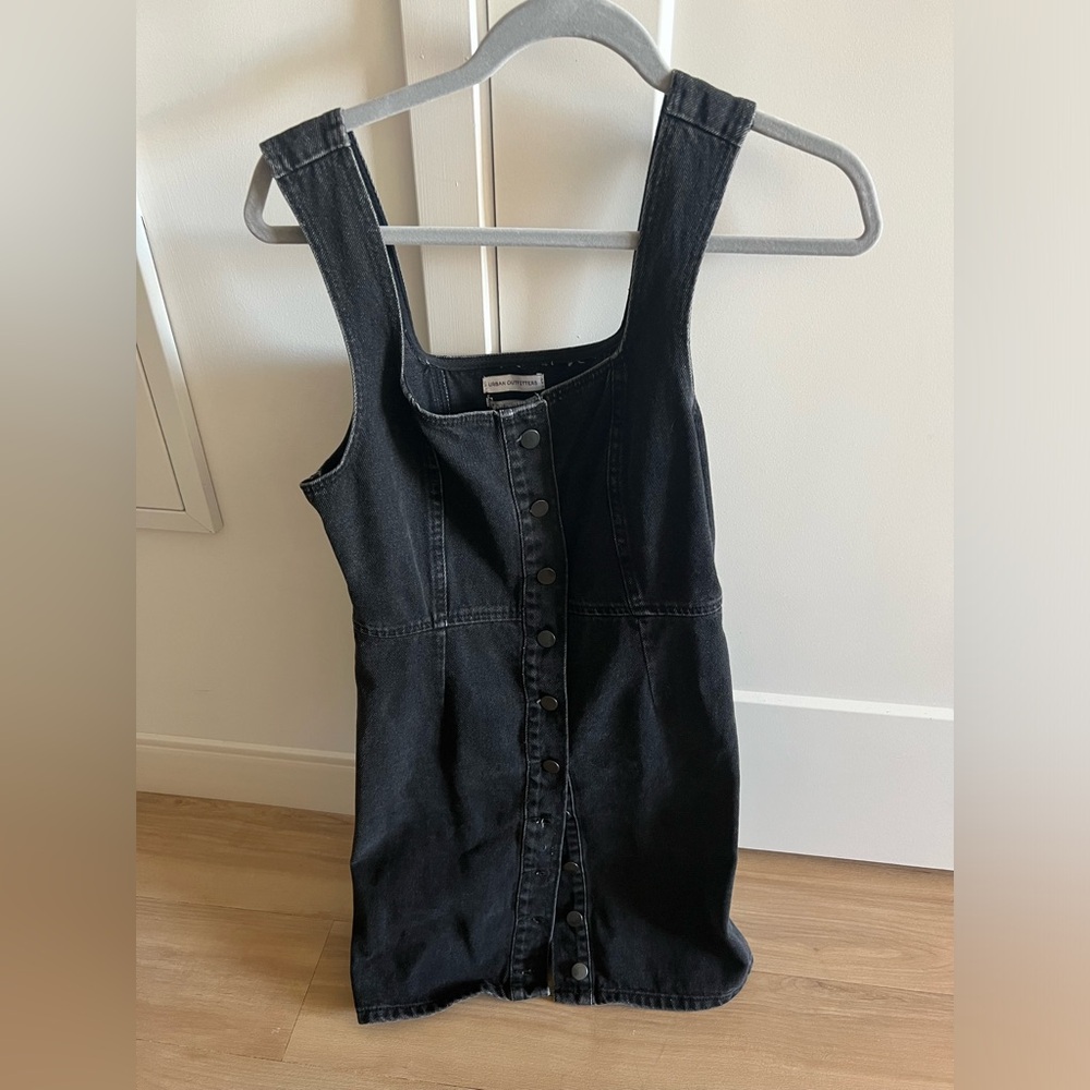 Urban Outfitters Black Denim Button Down Dress - Picture 5 of 6
